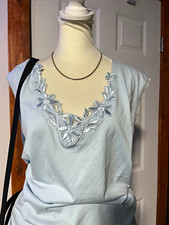 Anthony Richards Women’s Plus 3X Tunic Top Scoop Neck Sleeveless Embroidered picture