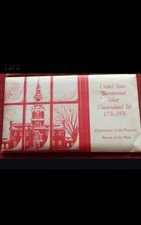 1776-1976 Bicentennial S 40% Silver Mints in White and Red Decorative Envelopes: picture
