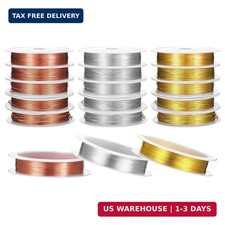 15 Rolls 5 Size Jewelry Wire for Jewelry Making,18/20/22/24/26 Gauge Copper & St picture