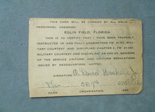 Eglin Field Florida military courtesy card picture