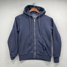 Brandy Melville Full Zip Hoodie Womens OS Navy Blue Christy Oversized Jacket picture