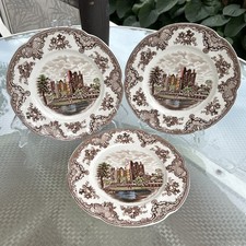 3 Johnson Bros “Old Britain Castles” Series “Blarney Castle In 1792” Brown Plate picture