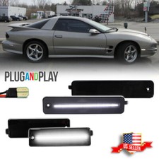 4PCS Smoked White LED Front & Rear Side Marker Lights For 98-02 Pontiac Firebird picture
