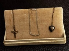 Rare vintage anniversary “add a pearl” baptism milestone necklace 1920s 14k picture