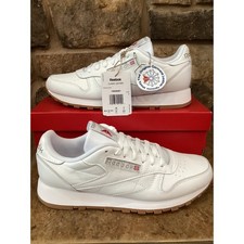 Reebok Classic Leather White Gum Sole Shoes 100008491 Mens 9 Womens 10.5 New picture