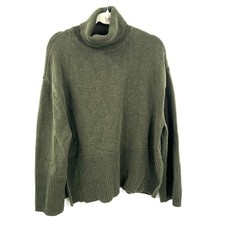 GAP turtleneck drop shoulder crop sweater classic minimalist coastal  M tall picture