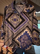 Zenergy by Chico's Women's Size 2 Blue and Black Patterned zip up jacket picture