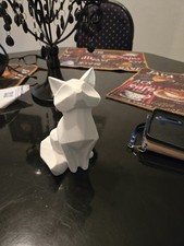 Adorable White Geometric Fox Figurine — Modern Origami-Style Decor 🦊 picture
