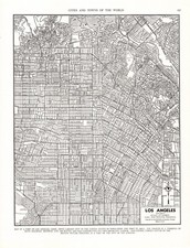 1945 Vintage Los Angeles California Map City Map of Los Angeles Street Map 3234 picture