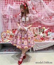 Bear’s Bakery by Axes Femme Kawaii Pink JSK Lolita Jumper Skirt Dress, Size M picture