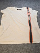 Harley-Davidson Women’s 2XL White Vertical Stripe Graphic T-Shirt 96157-18VW picture
