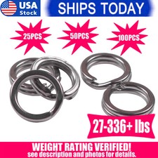 25/50/100 PCS Stainless Steel Heavy Duty Fishing Split Rings Big Game Saltwater picture