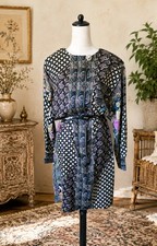 Vintage 70s Lorac Original Lady Carol ILGWU USA Paisley Rayon Dress 14.5 picture