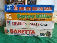 Vintage 1970s TV Show Board Game Lot of 4 Charlie's Angels 6 Million Dollar Man+ picture