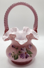 FENTON GLASS DUSTY ROSE OVERLAY 8