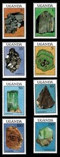 Uganda 1988 - MINERALS - Set of 8 Stamps - Scott #599-606 - MNH picture