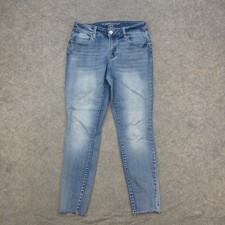 M Jeans by Maurices Women's Medium Wash Mid-Rise Raw Hem Skinny Jeans M picture