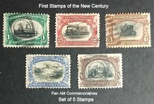 First Stamps of New Century, 1901 Pan-American Exposition, Part Set of 5 Stamps picture
