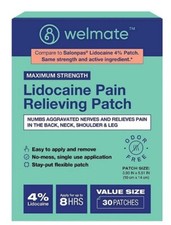 Welmate Pain Relieving Patch - Neck, Shoulder, Back Pain Relief - 30 count picture