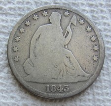 1843-O Seated Liberty Silver Half Dollar Early Rare Key Date New Orleans Cleaned picture