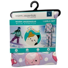 Girls' Squishmallows Thermal Underwear Warm Essentials by Cuddl Duds Large 10/12 picture