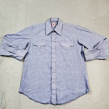 Vintage Chute #1 Shirt Mens  Large Blue Pearl Snap Chambray Western Cowboy Yoke picture