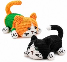 Cat Crochet Kit 2 Pack for Beginners Amigurumi DIY Set with Video Tutorial picture