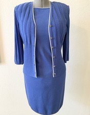 Vintage St John Collection Open Knit Cardigan and Sweater Dress Set (Size 6) picture