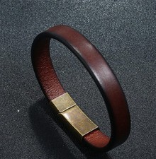 MEN/ Women Cowboy Vintage Brown Genuine Leather Bracelet / Wrist Bangle 6-9