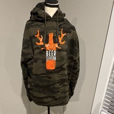 Independent Trading Company Men's Camo Pullover Fleece Hoodie Deer Beer XL picture