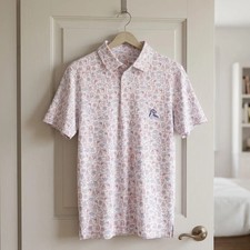 Rhoback The American Icon Golf Polo Shirt Mens White 4-Way Stretch Size M picture