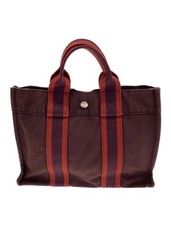 HERMES fourre tout tote bag red brown PM.canvas.fromJAPAN. picture