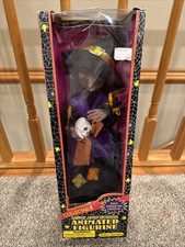 New Vintage Animated Halloween Witch Figure 20” Lights Up Moves Creepy Sound picture
