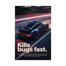 Porsche 911 Turbo 930 Poster – Retro Speed Print “Kills Bugs Fast”, gift for him picture