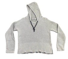 T Alexander Wang Women Gray 100% Cotton Knit Pullover Hoodie Sz Small EXCELLENT picture