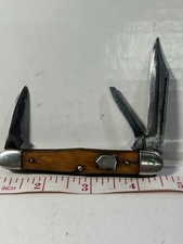 Vintage  Camillus #72 Stockman Pocket Knife USA 3 Blade Smooth Bone picture