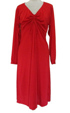 Vintage Coco California Midi Dress M Women Red Slinky Nylon Retro picture