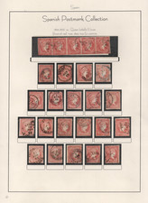 Spain 1855 Postal Cancellation Collection Of 90 Imperf Stamps Of Queen Isabella picture