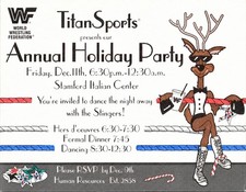 Original WWF Annual Holiday Party 1992 Corporate Employee Only Invitation Card picture