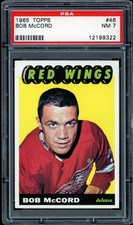 1965-66 TOPPS HOCKEY NHL #46 Bob Mccord PSA 7 NM Detroit Red Wings picture