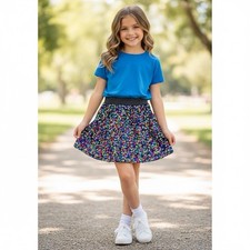 365 Kids Garanimals Girls Sz 10 Multicolor Sequin Skirt Sparkle Party Holiday picture