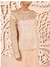 Ulla Johnson -Manet Sweater Metallic Knit Pullover size S - Medium NWT $720 picture