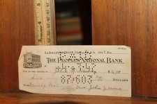 1 Antique 1930's-40's The Peoples National Bank LaFollette Canceled Check TN picture