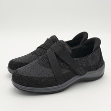 Orthofeet Amalya Women's Casual Knit Mary Jane Shoes Black Charcoal Gray - US Wo picture