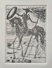 Salvador Dali DON QUIXOTE Plate Signed Restrike Etching with COA picture