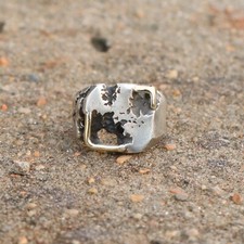 Beautiful Designer Damage Vintage 925 Sterling Silver Handmade Ring picture