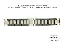 Authentic Invicta Corduba 6675 Gray Stainless Steel/Polyurethane 28mm Watch Band picture