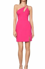 NWT BCBG MAX AZRIA $248 FUCHSIA ASYMMETRICAL CUTOUT MINI DRESS SZ 6 picture