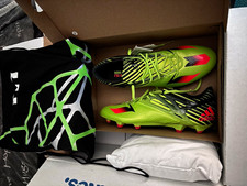 adidas Messi 15.1 FG Unisex Soccer Cleats Green US Size 11 with shin guards picture