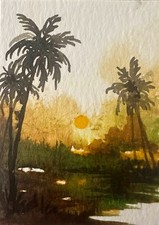 ORIGINAL 100% HAND PAINTED NATURE ARTWORK  ACRYLIC ACEO PAINTING picture